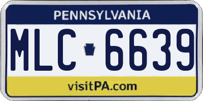 PA license plate MLC6639