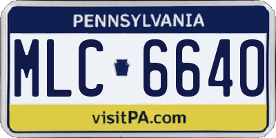 PA license plate MLC6640