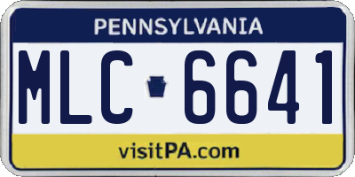PA license plate MLC6641