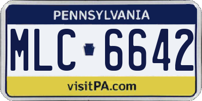 PA license plate MLC6642