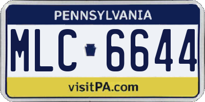 PA license plate MLC6644