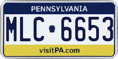 PA license plate MLC6653