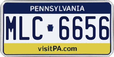 PA license plate MLC6656