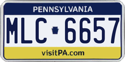 PA license plate MLC6657