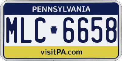 PA license plate MLC6658