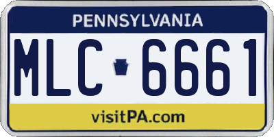 PA license plate MLC6661