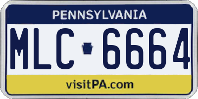 PA license plate MLC6664