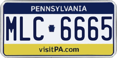 PA license plate MLC6665