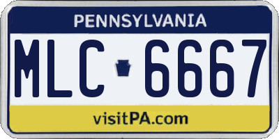 PA license plate MLC6667