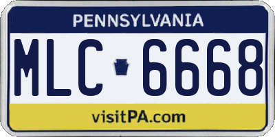PA license plate MLC6668