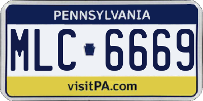PA license plate MLC6669