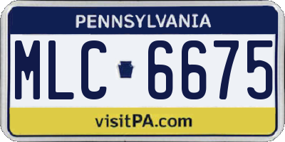 PA license plate MLC6675