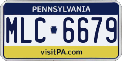 PA license plate MLC6679