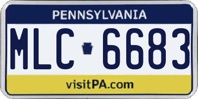 PA license plate MLC6683