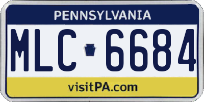 PA license plate MLC6684