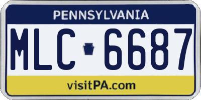 PA license plate MLC6687