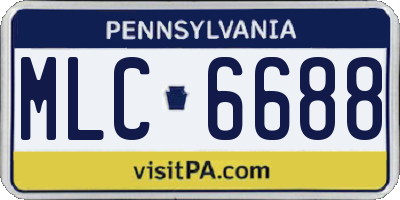 PA license plate MLC6688