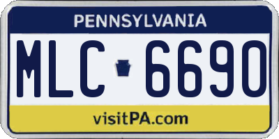 PA license plate MLC6690