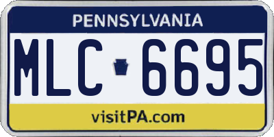 PA license plate MLC6695