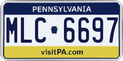 PA license plate MLC6697