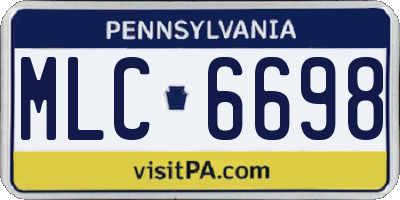 PA license plate MLC6698