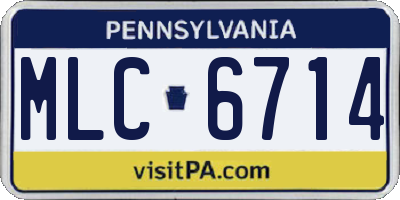 PA license plate MLC6714