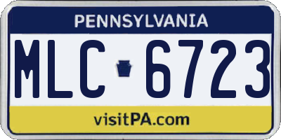 PA license plate MLC6723