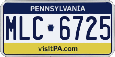 PA license plate MLC6725