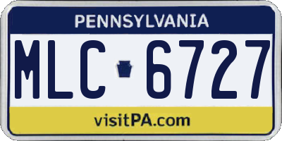 PA license plate MLC6727
