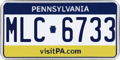 PA license plate MLC6733
