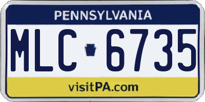 PA license plate MLC6735