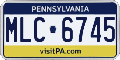 PA license plate MLC6745