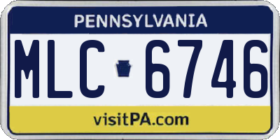PA license plate MLC6746