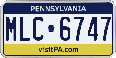 PA license plate MLC6747