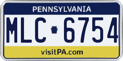 PA license plate MLC6754