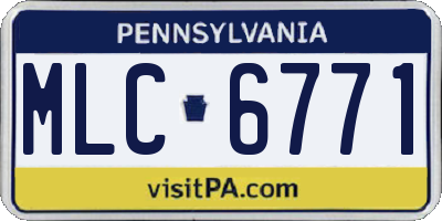 PA license plate MLC6771