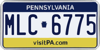 PA license plate MLC6775
