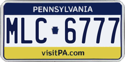 PA license plate MLC6777