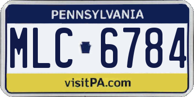 PA license plate MLC6784