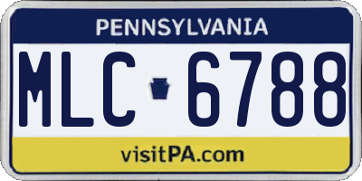 PA license plate MLC6788