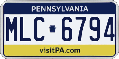 PA license plate MLC6794