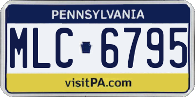 PA license plate MLC6795