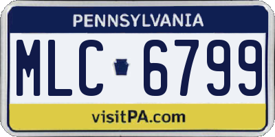 PA license plate MLC6799