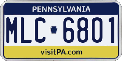 PA license plate MLC6801