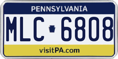 PA license plate MLC6808