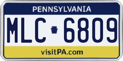 PA license plate MLC6809
