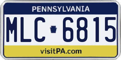 PA license plate MLC6815