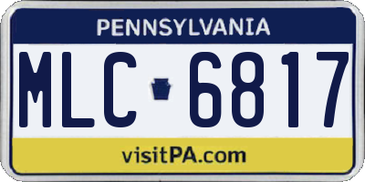 PA license plate MLC6817