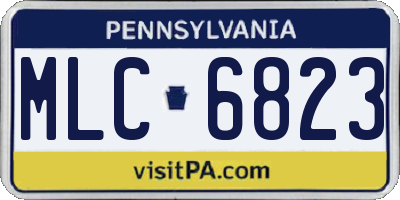 PA license plate MLC6823
