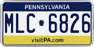 PA license plate MLC6826